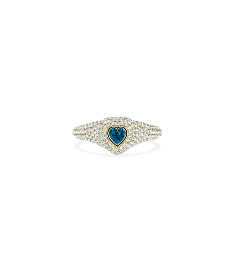 Birthstone and Diamond Heart Ring - 79e | Everyday 14K Gold Jewelry