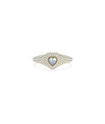 Birthstone and Diamond Heart Ring - 79e | Everyday 14K Gold Jewelry