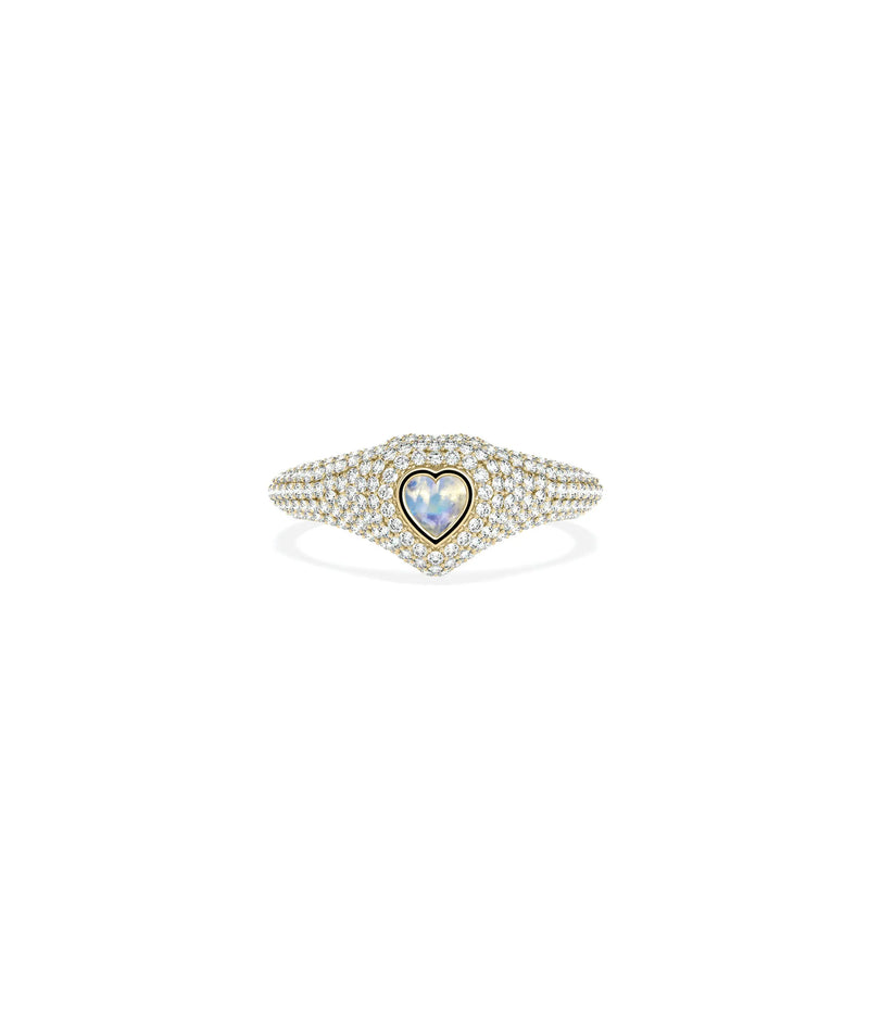 Birthstone and Diamond Heart Ring - 79e | Everyday 14K Gold Jewelry