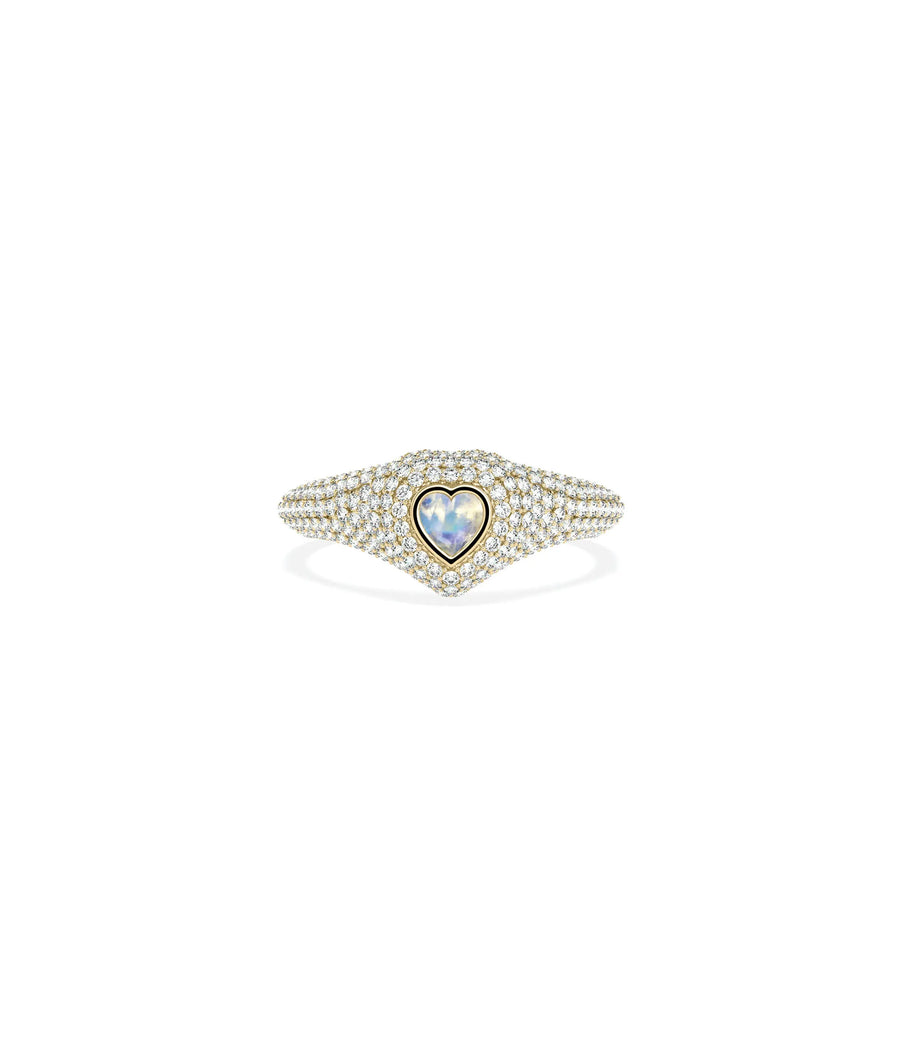 Birthstone and Diamond Heart Ring - 79e | Everyday 14K Gold Jewelry
