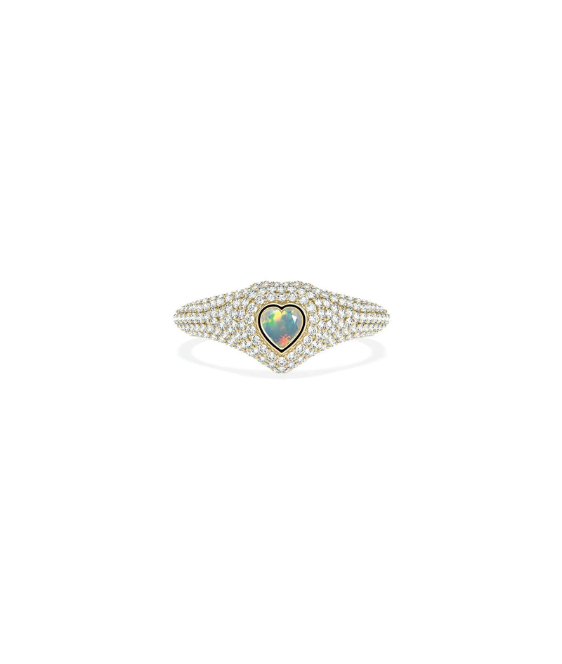 Birthstone and Diamond Heart Ring - 79e | Everyday 14K Gold Jewelry