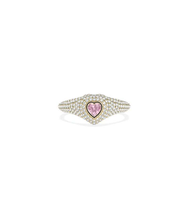 Birthstone and Diamond Heart Ring - 79e | Everyday 14K Gold Jewelry