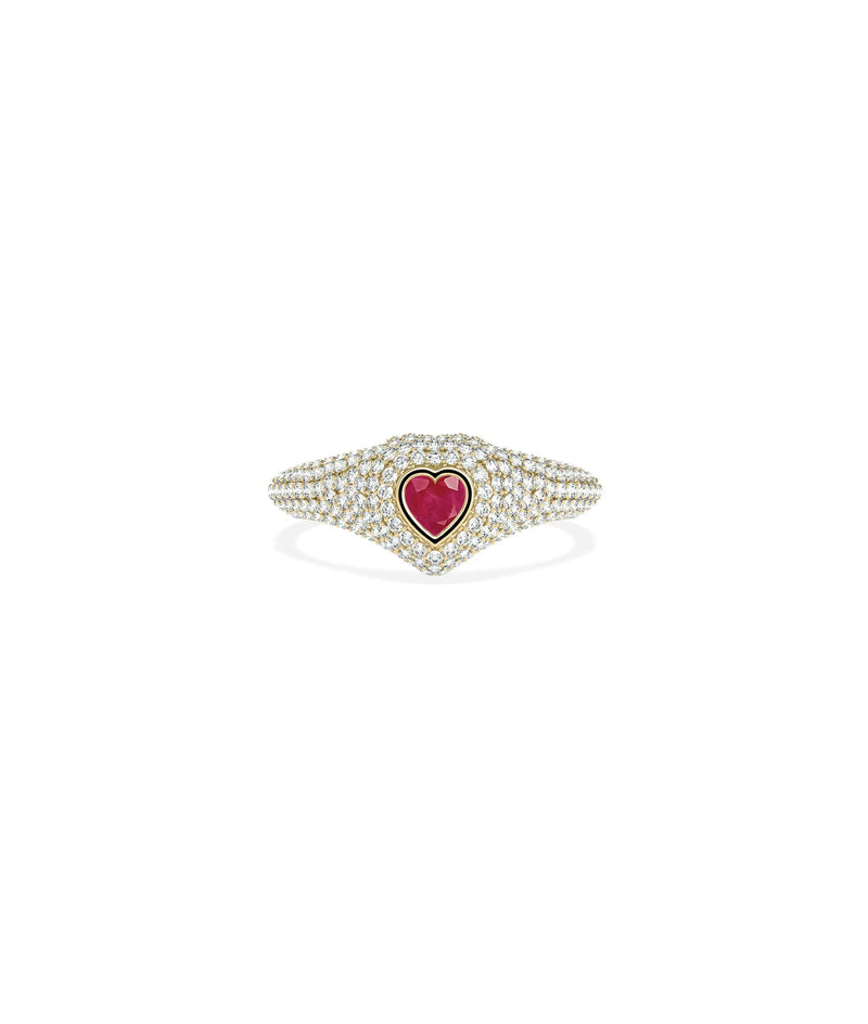 Birthstone and Diamond Heart Ring - 79e | Everyday 14K Gold Jewelry