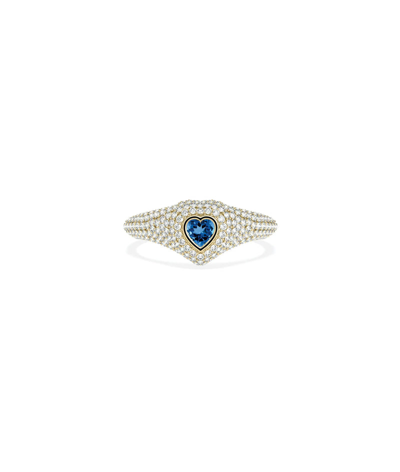 Birthstone and Diamond Heart Ring - 79e | Everyday 14K Gold Jewelry