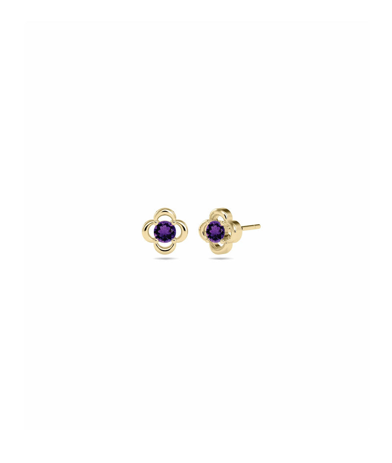 Birthstone Clover Stud Earring - 79e | Everyday 14K Gold Jewelry
