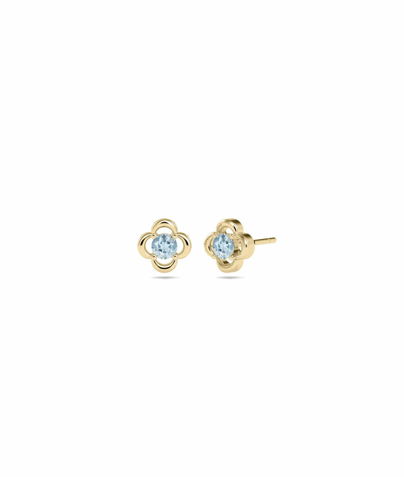 Birthstone Clover Stud Earring - 79e | Everyday 14K Gold Jewelry