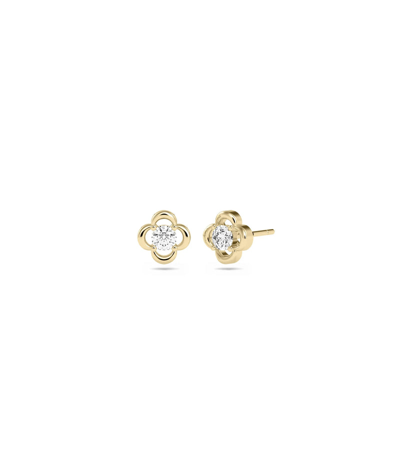 Birthstone Clover Stud Earring - 79e | Everyday 14K Gold Jewelry