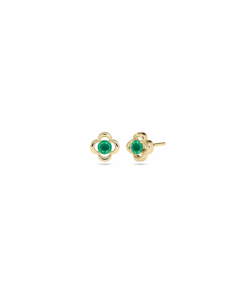 Birthstone Clover Stud Earring - 79e | Everyday 14K Gold Jewelry