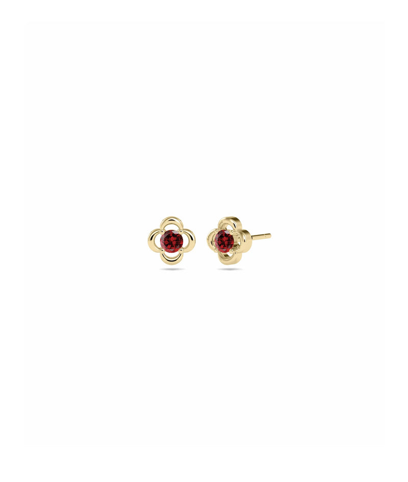Birthstone Clover Stud Earring - 79e | Everyday 14K Gold Jewelry