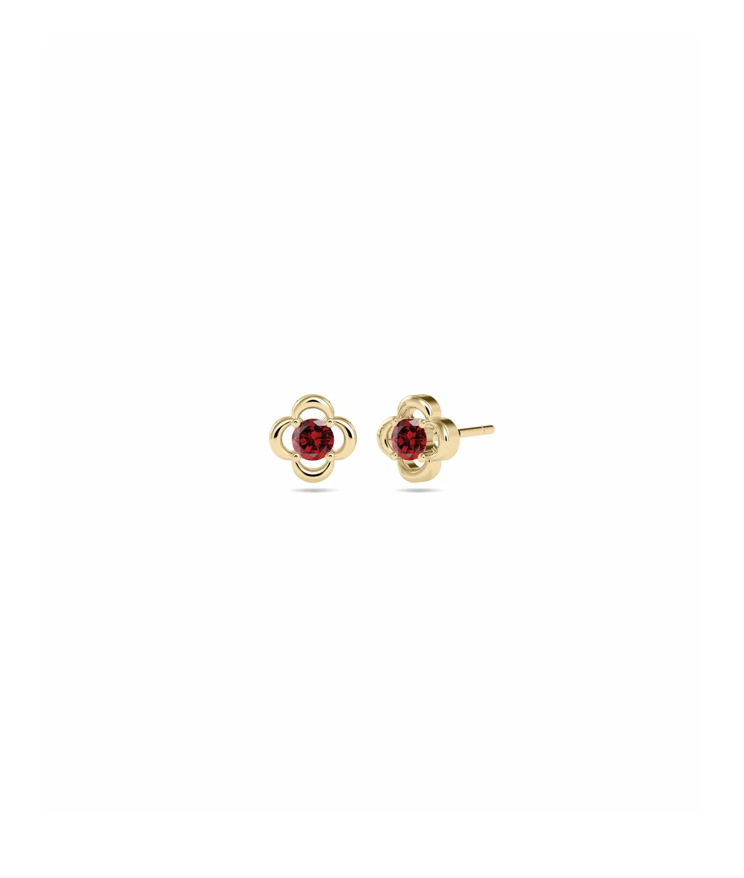 Birthstone Clover Stud Earring - 79e | Everyday 14K Gold Jewelry
