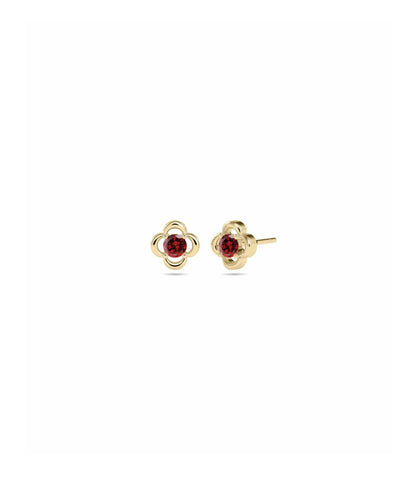 Birthstone Clover Stud Earring - 79e | Everyday 14K Gold Jewelry