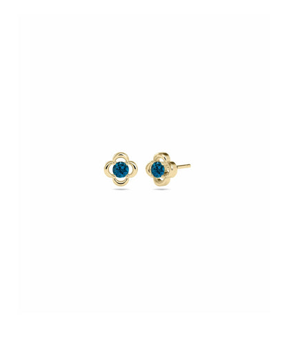 Birthstone Clover Stud Earring - 79e | Everyday 14K Gold Jewelry