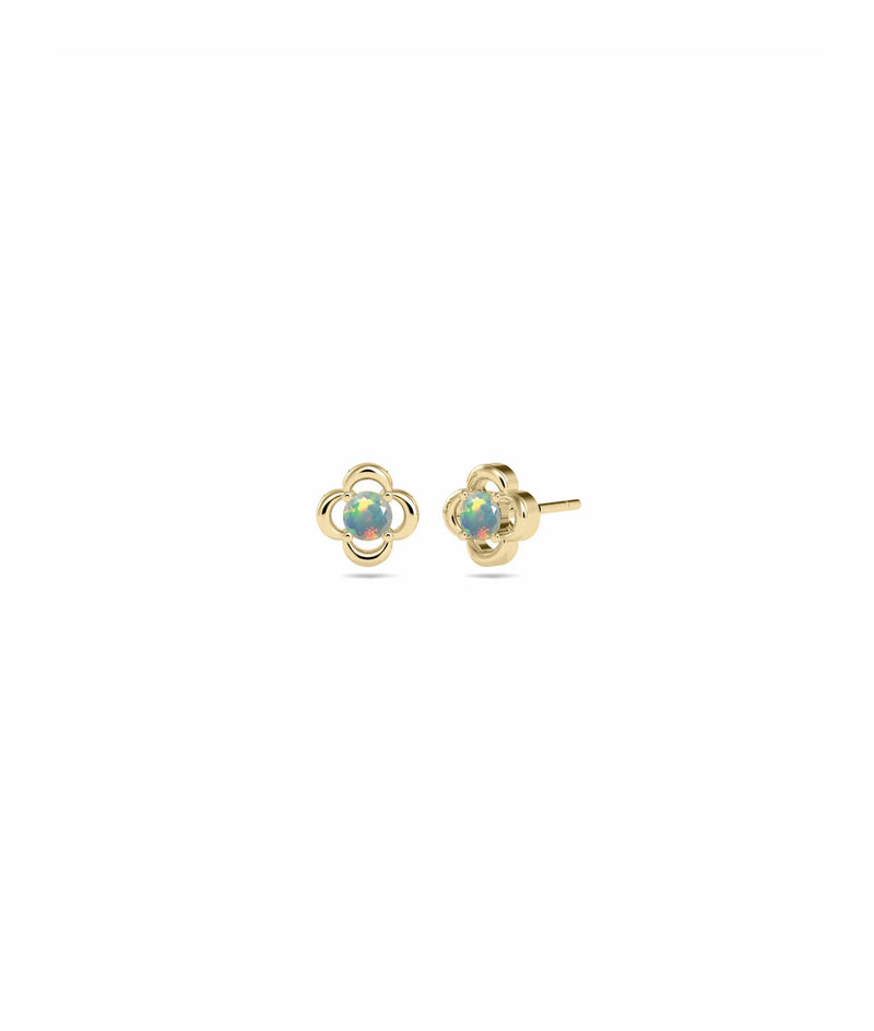 Birthstone Clover Stud Earring - 79e | Everyday 14K Gold Jewelry