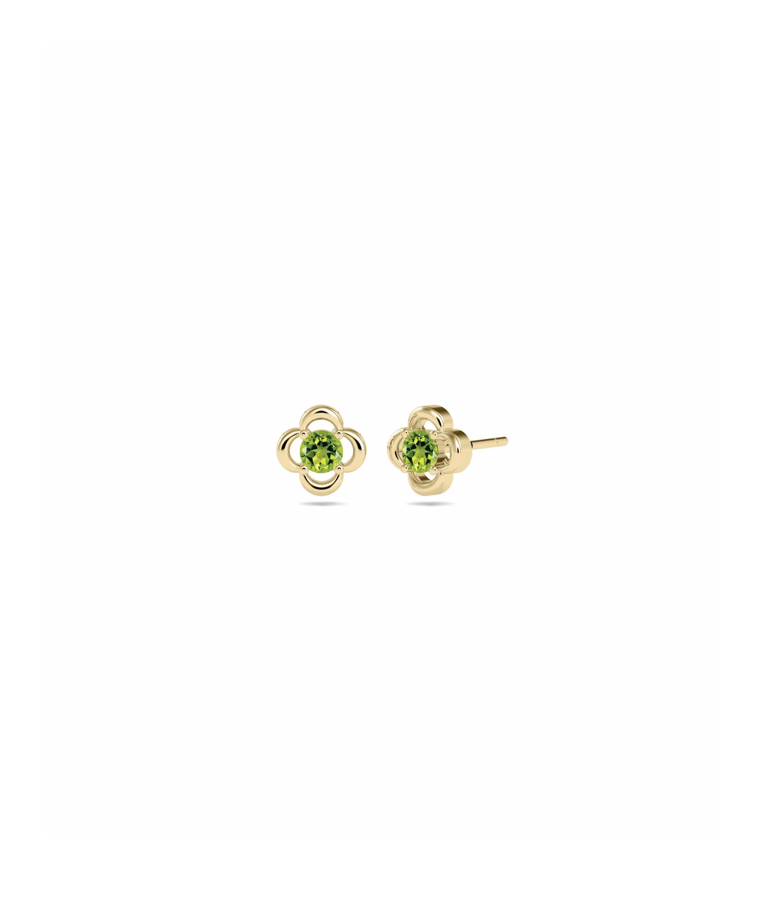 Birthstone Clover Stud Earring - 79e | Everyday 14K Gold Jewelry