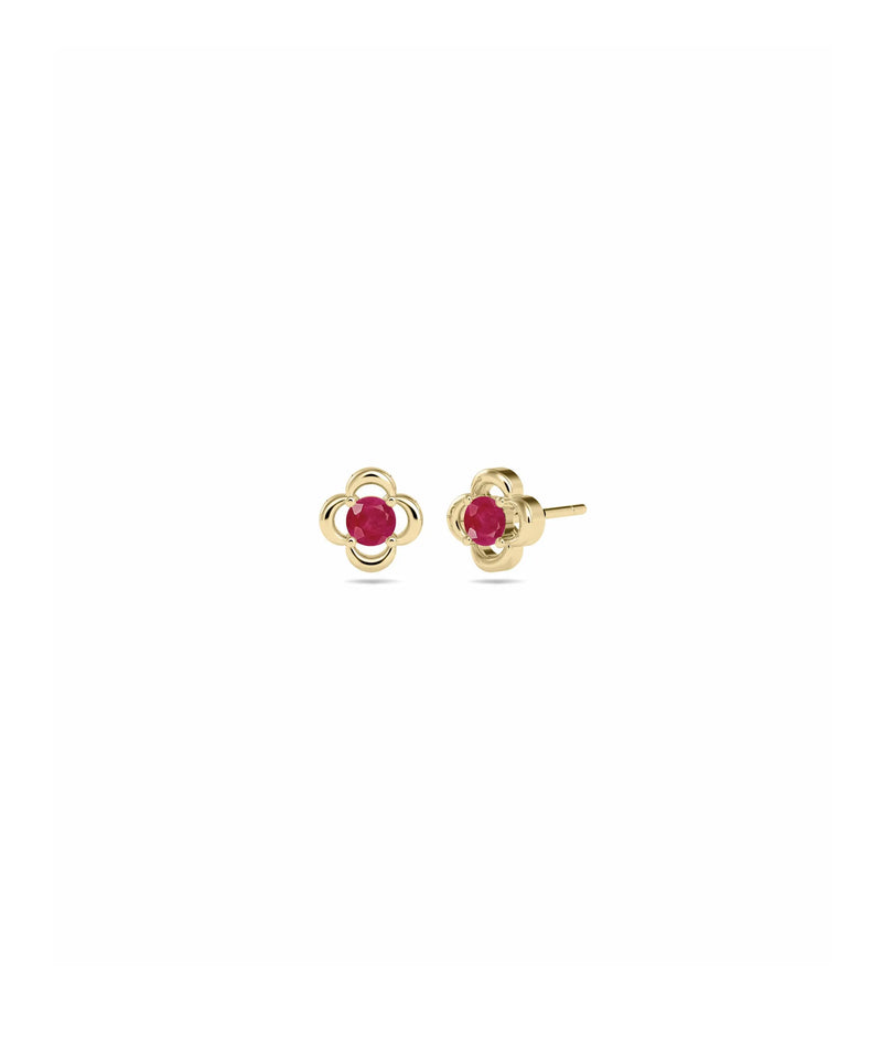 Birthstone Clover Stud Earring - 79e | Everyday 14K Gold Jewelry