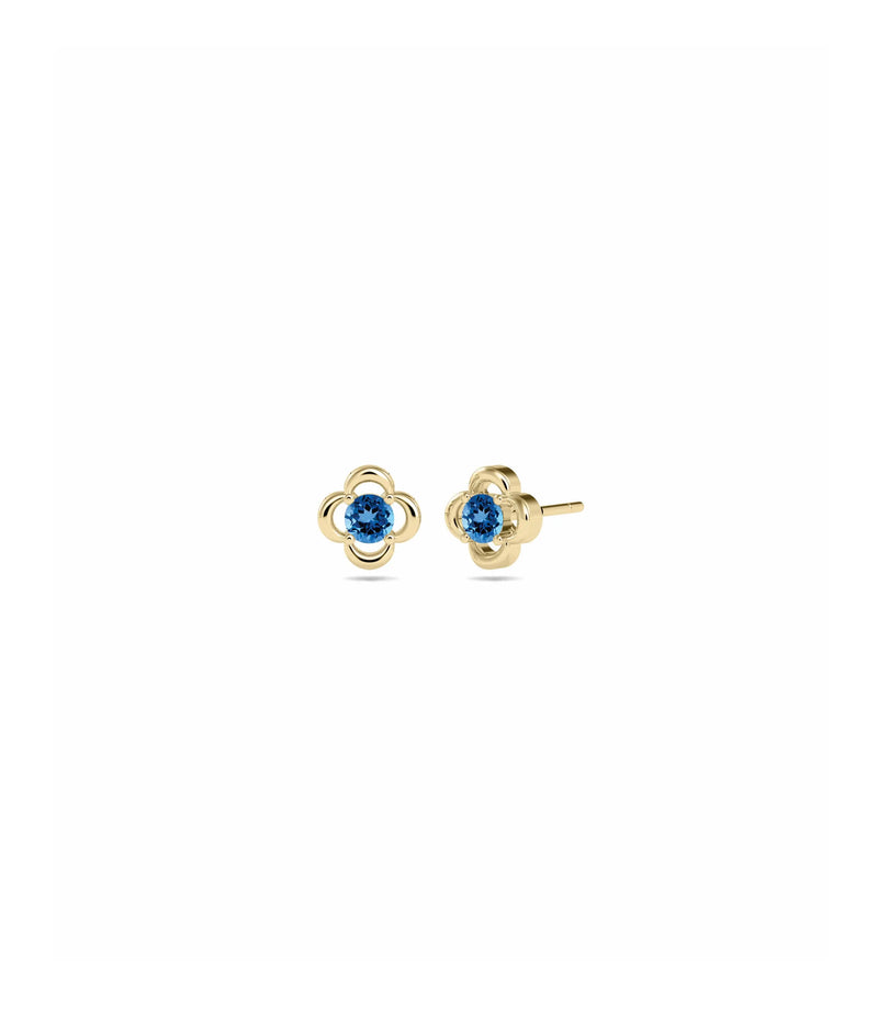Birthstone Clover Stud Earring - 79e | Everyday 14K Gold Jewelry