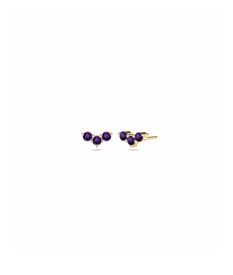 Birthstone Chevron Stud Earring - 79e | Everyday 14K Gold Jewelry