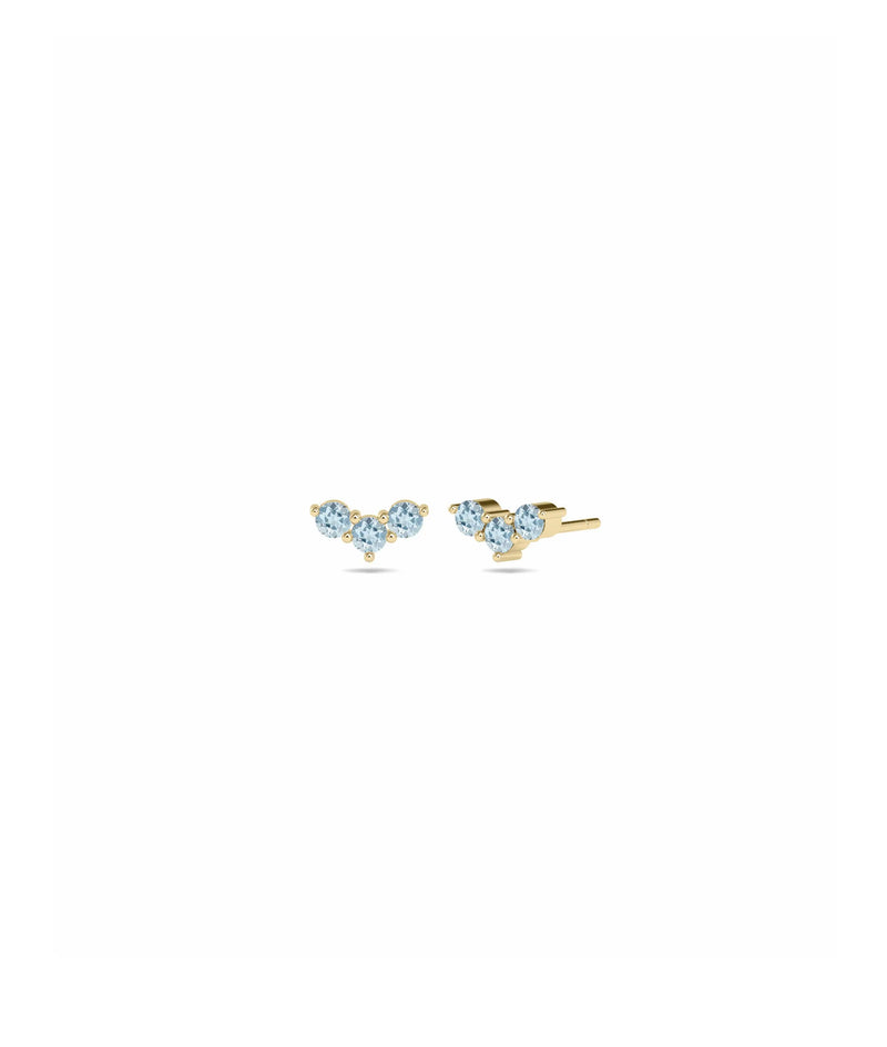 Birthstone Chevron Stud Earring - 79e | Everyday 14K Gold Jewelry