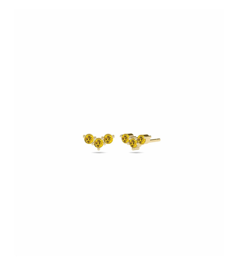 Birthstone Chevron Stud Earring - 79e | Everyday 14K Gold Jewelry