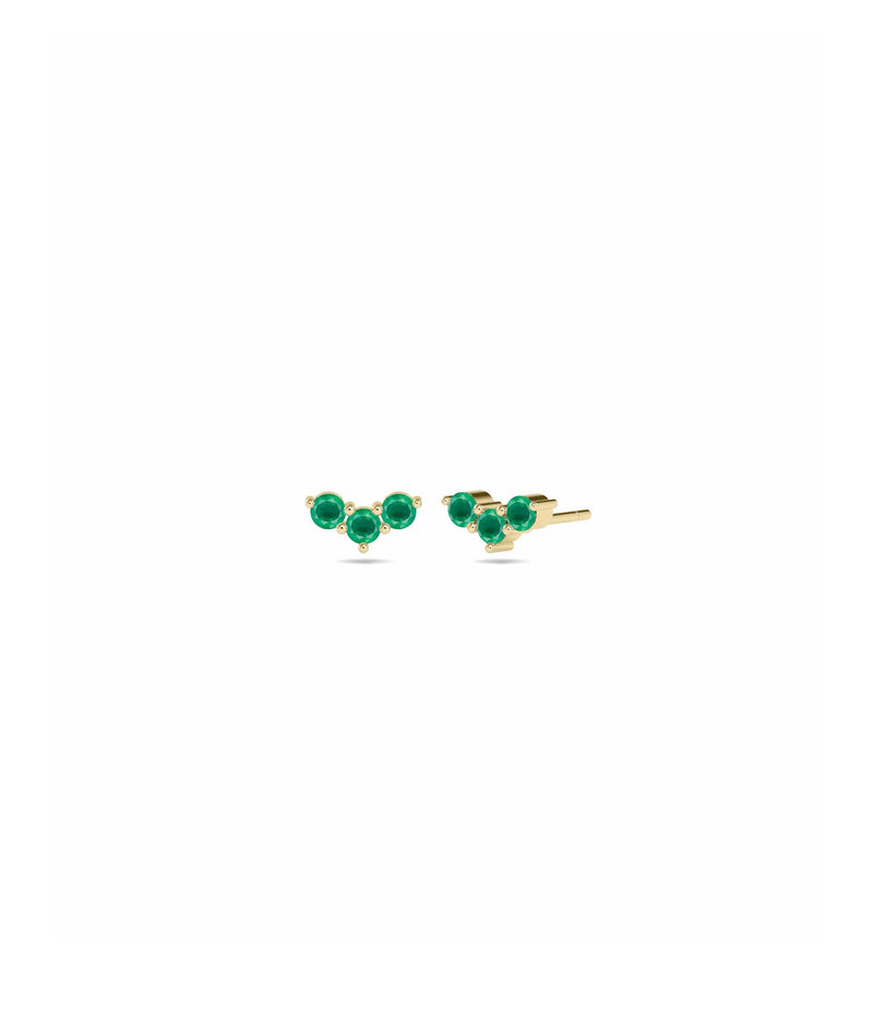 Birthstone Chevron Stud Earring - 79e | Everyday 14K Gold Jewelry