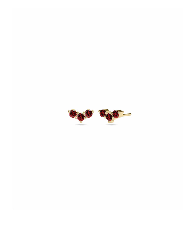 Birthstone Chevron Stud Earring - 79e | Everyday 14K Gold Jewelry