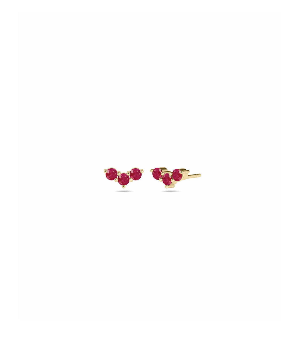 Birthstone Chevron Stud Earring - 79e | Everyday 14K Gold Jewelry