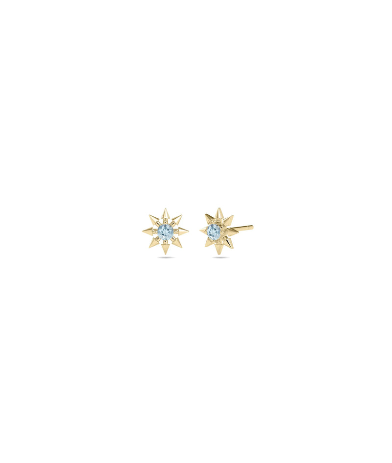 Birthstone Star Stud Earrings - 79e | Everyday 14K Gold Jewelry