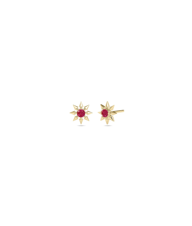 Birthstone Star Stud Earrings - 79e | Everyday 14K Gold Jewelry