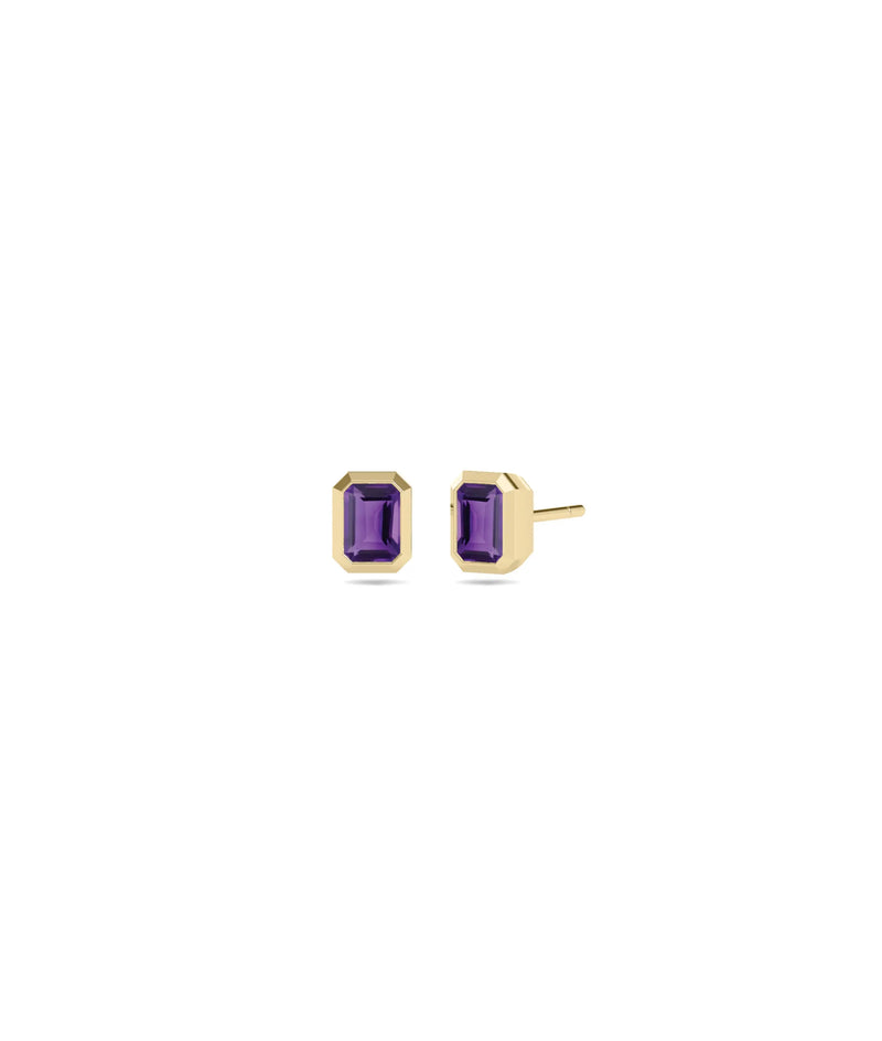 Birthstone Bezel Stud Earring - 79e | Everyday 14K Gold Jewelry