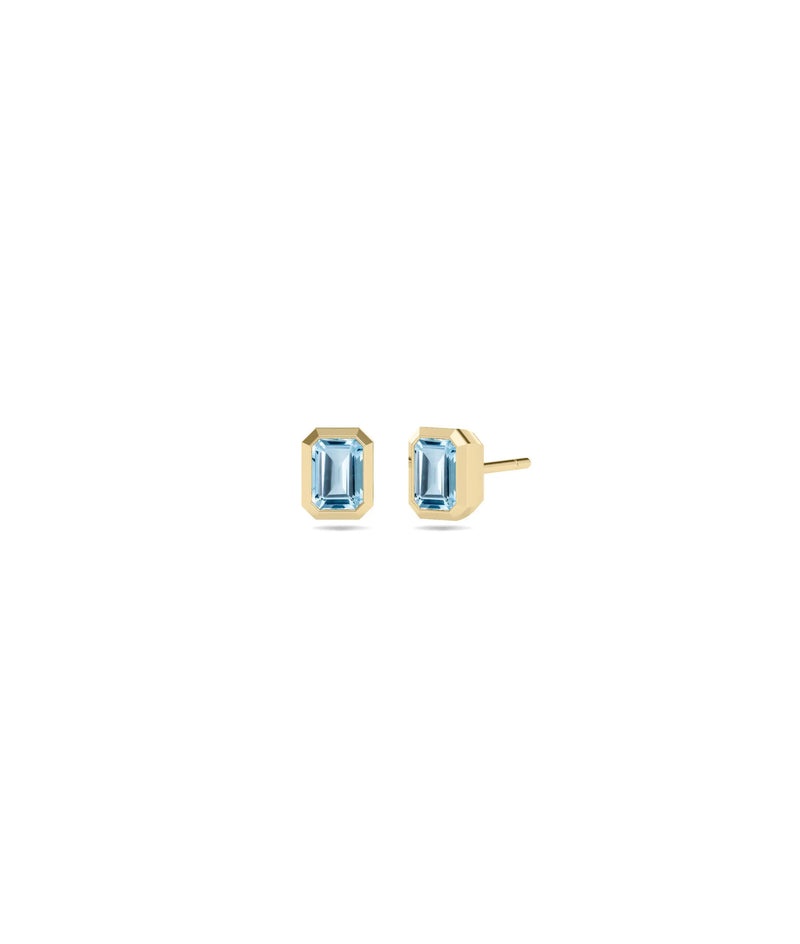Birthstone Bezel Stud Earring - 79e | Everyday 14K Gold Jewelry