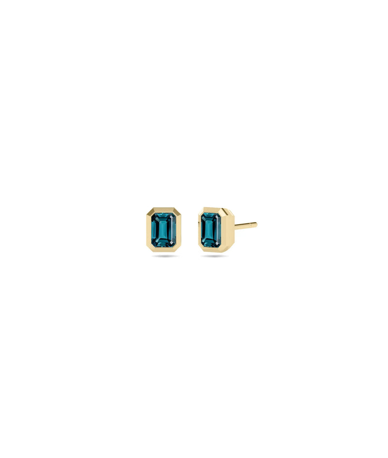 Birthstone Bezel Stud Earring - 79e | Everyday 14K Gold Jewelry