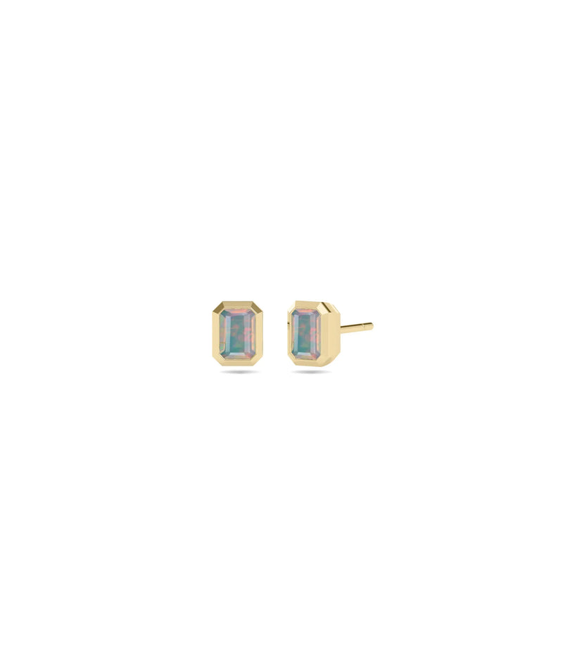 Birthstone Bezel Stud Earring - 79e | Everyday 14K Gold Jewelry