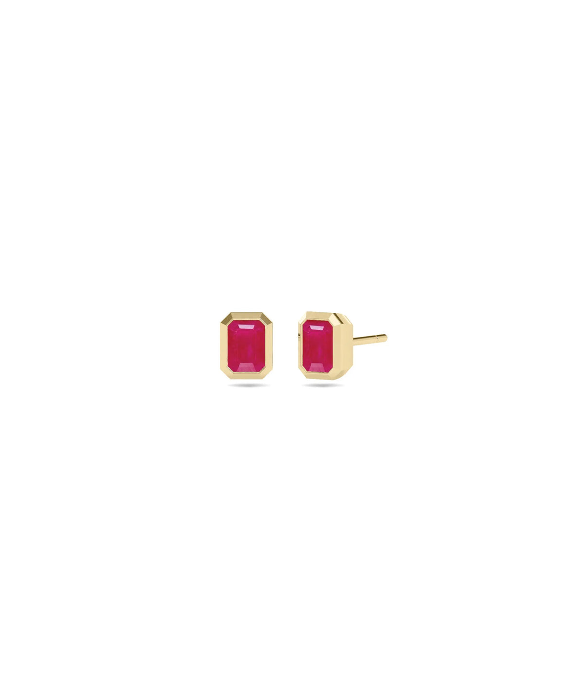 Birthstone Bezel Stud Earring - 79e | Everyday 14K Gold Jewelry