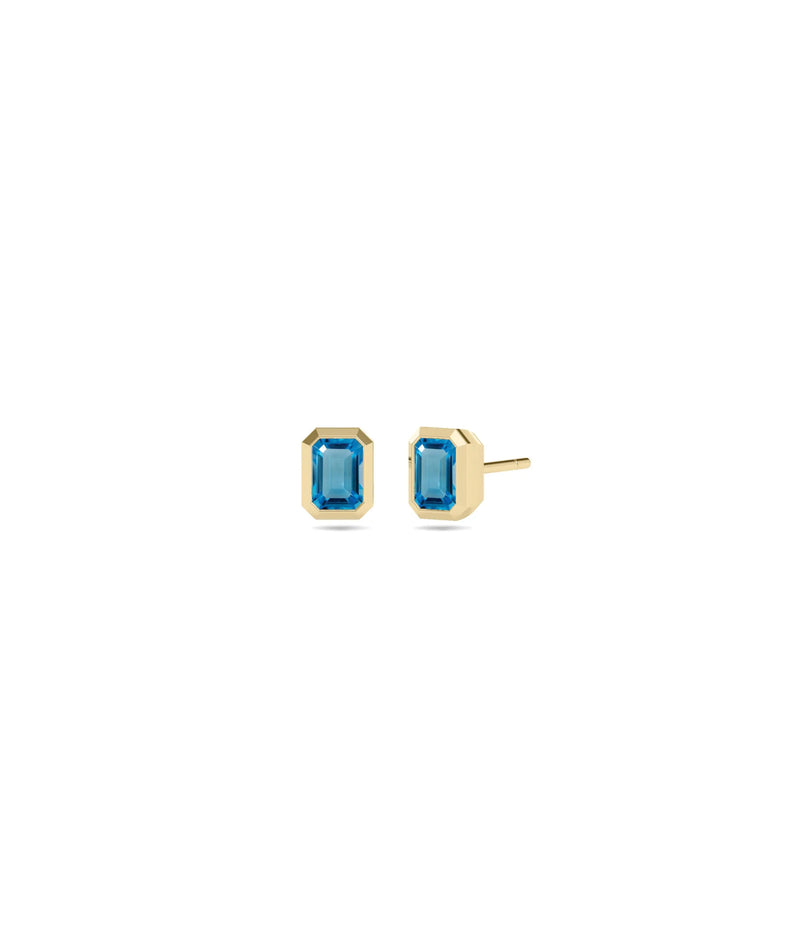 Birthstone Bezel Stud Earring - 79e | Everyday 14K Gold Jewelry