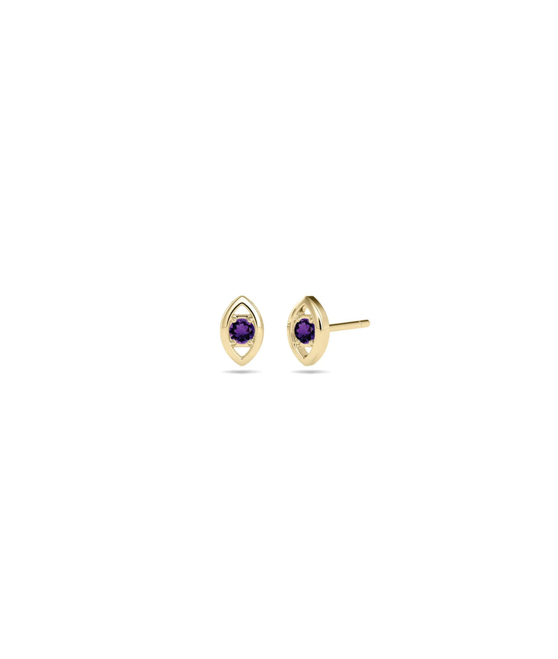 Birthstone Evil Eye Stud Earring - 79e | Everyday 14K Gold Jewelry