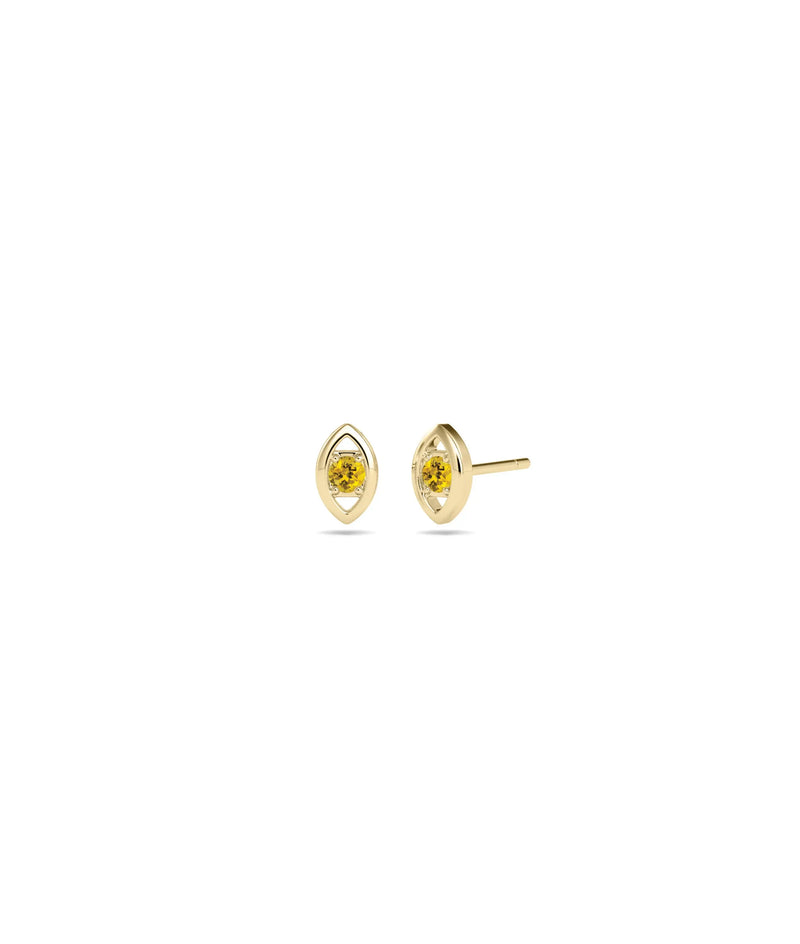 Birthstone Evil Eye Stud Earring - 79e | Everyday 14K Gold Jewelry