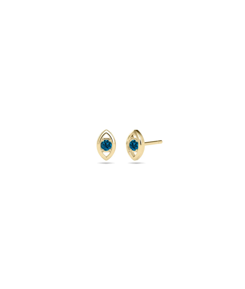 Birthstone Evil Eye Stud Earring - 79e | Everyday 14K Gold Jewelry