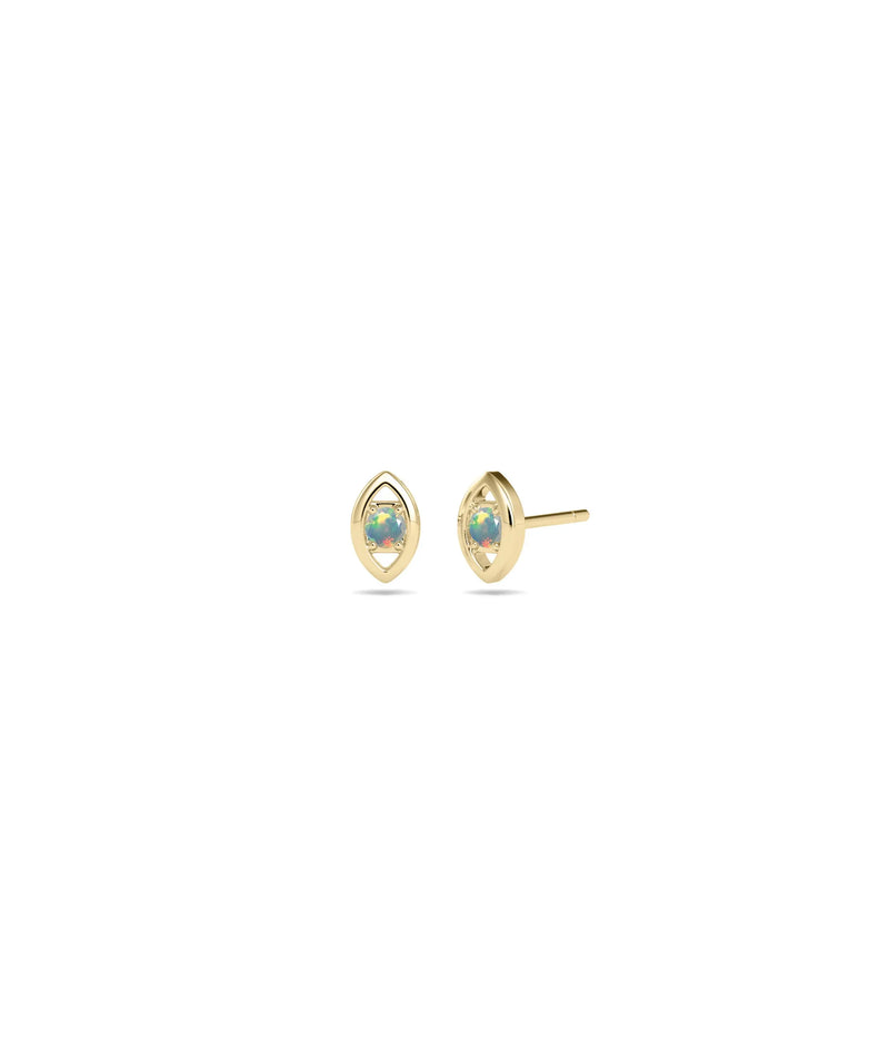 Birthstone Evil Eye Stud Earring - 79e | Everyday 14K Gold Jewelry