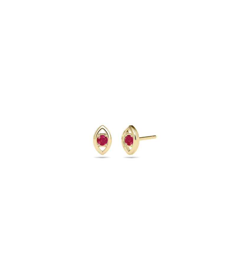 Birthstone Evil Eye Stud Earring - 79e | Everyday 14K Gold Jewelry