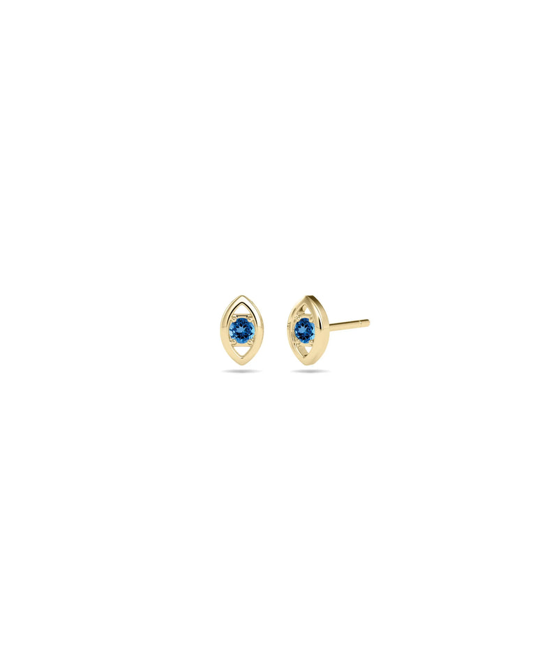 Birthstone Evil Eye Stud Earring - 79e | Everyday 14K Gold Jewelry