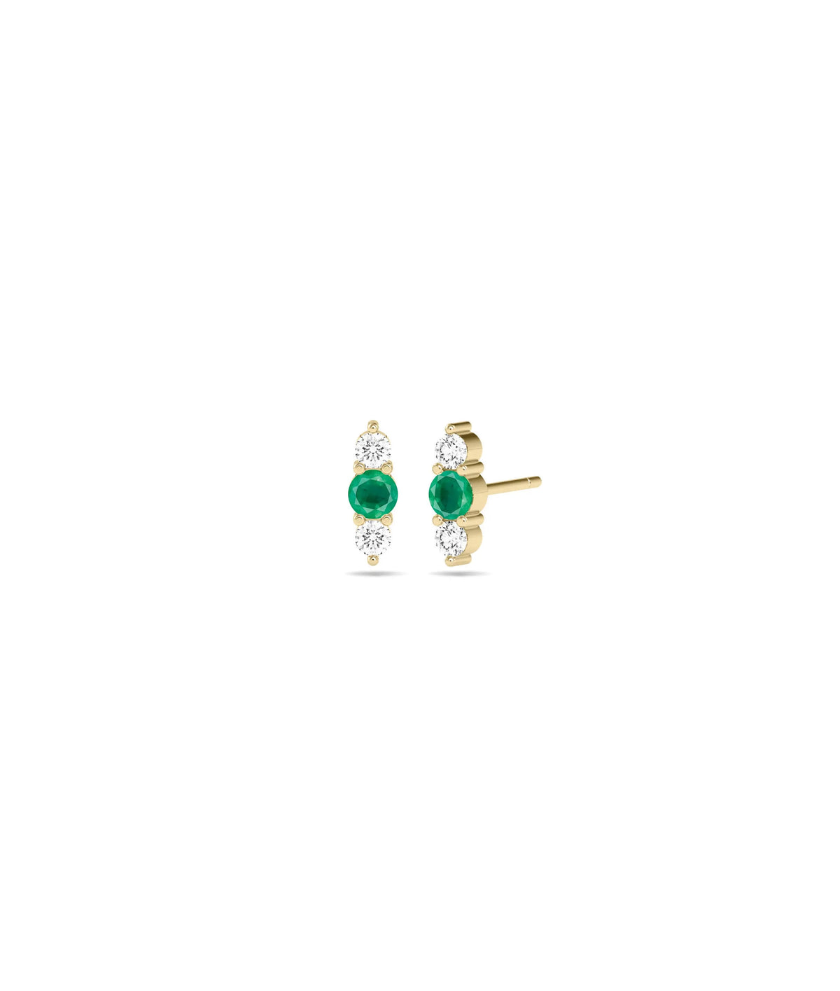 Birthstone and Diamond Stud Earrings - 79e | Everyday 14K Gold Jewelry