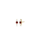Birthstone and Diamond Stud Earrings - 79e | Everyday 14K Gold Jewelry