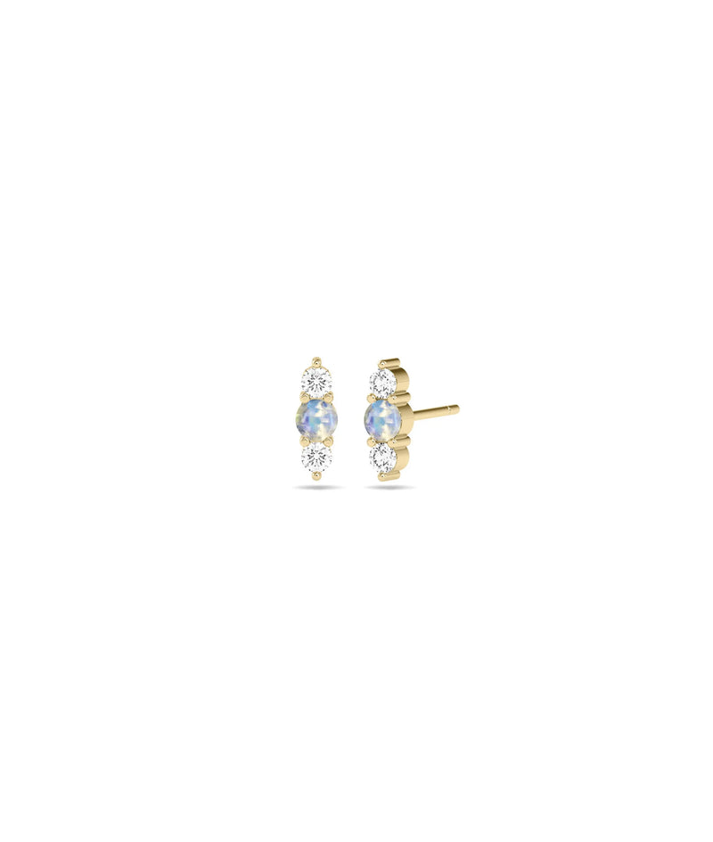 Birthstone and Diamond Stud Earrings - 79e | Everyday 14K Gold Jewelry