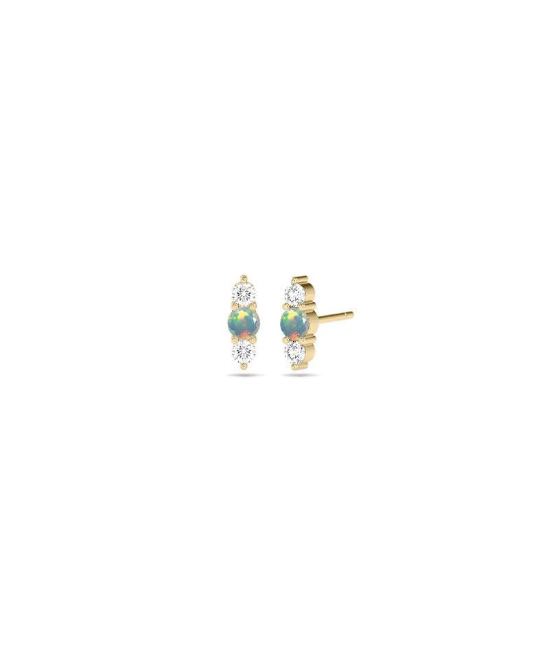 Birthstone and Diamond Stud Earrings - 79e | Everyday 14K Gold Jewelry