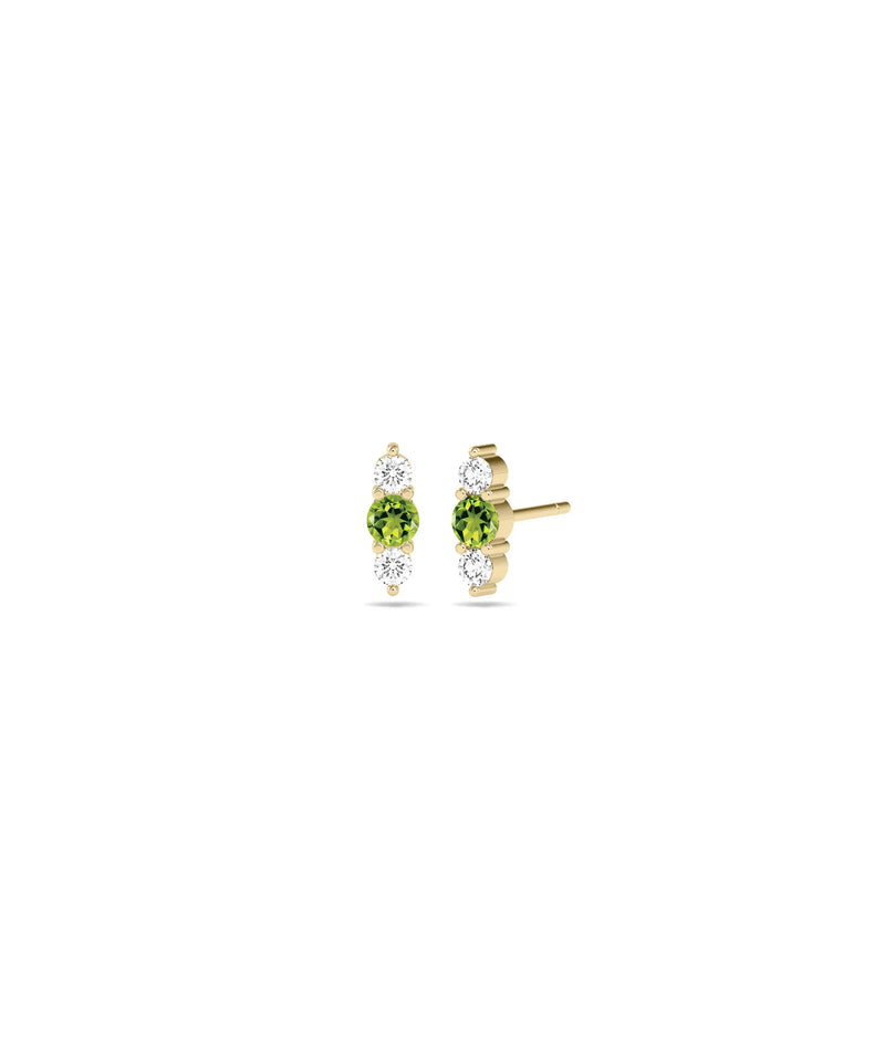 Birthstone and Diamond Stud Earrings - 79e | Everyday 14K Gold Jewelry