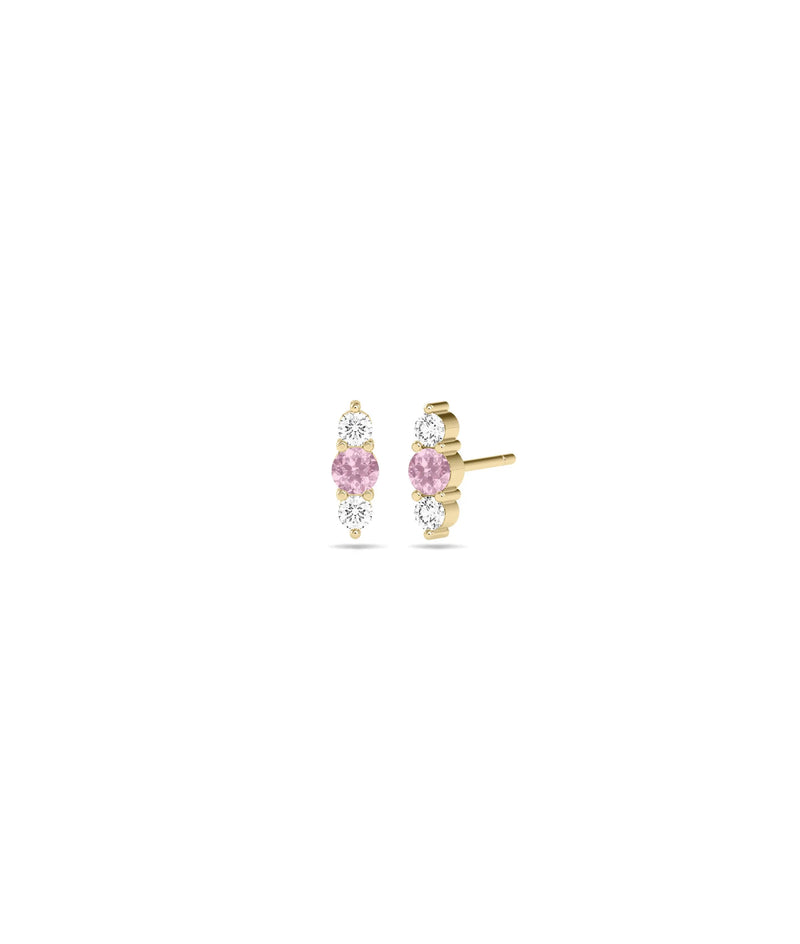 Birthstone and Diamond Stud Earrings - 79e | Everyday 14K Gold Jewelry