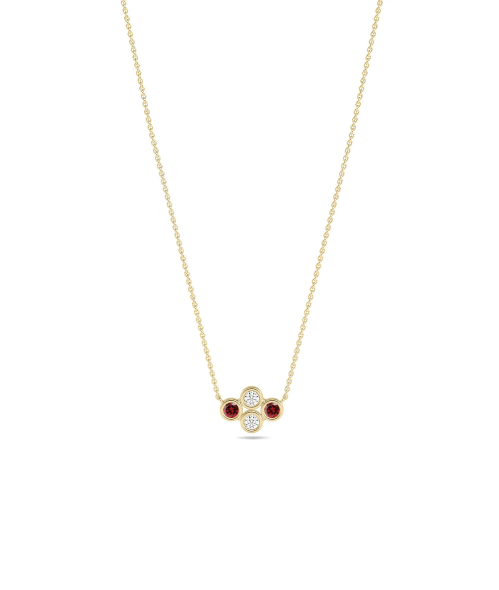 Birthstone and Diamond Clover Necklace - 79e | Everyday 14K Gold Jewelry