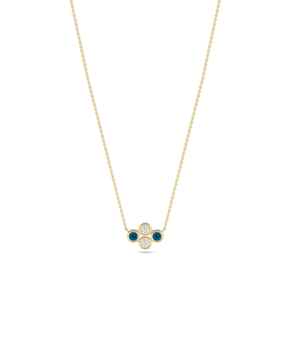 Birthstone and Diamond Clover Necklace - 79e | Everyday 14K Gold Jewelry