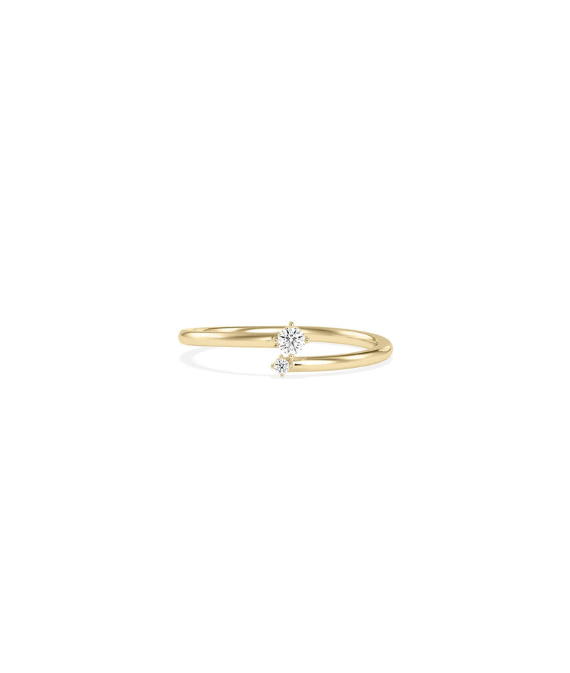 Birthstone and Diamond 2 Stone Ring - 79e | Everyday 14K Gold Jewelry