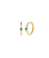 Birthstone and Diamond Hoop Earring - 79e | Everyday 14K Gold Jewelry